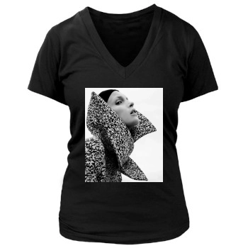 Anja Rubik Women's Deep V-Neck TShirt