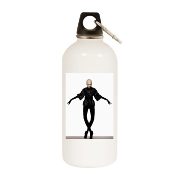 Anja Rubik White Water Bottle With Carabiner