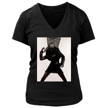 Anja Rubik Women's Deep V-Neck TShirt