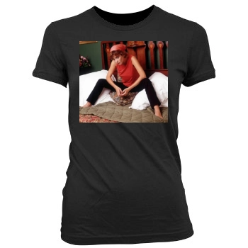 Anna Friel Women's Junior Cut Crewneck T-Shirt