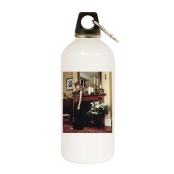 Anna Friel White Water Bottle With Carabiner