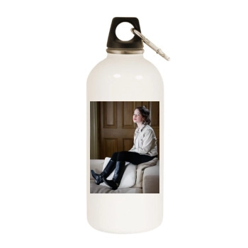 Anna Popplewell White Water Bottle With Carabiner