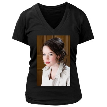 Anna Popplewell Women's Deep V-Neck TShirt