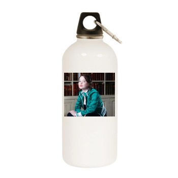 Anna Popplewell White Water Bottle With Carabiner