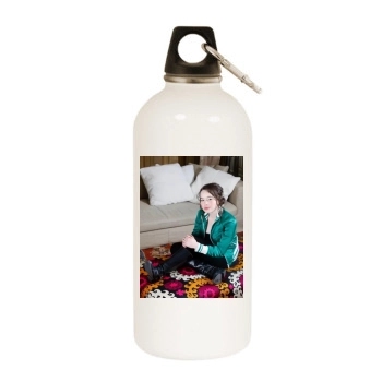 Anna Popplewell White Water Bottle With Carabiner