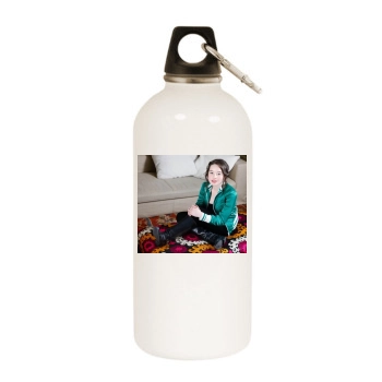 Anna Popplewell White Water Bottle With Carabiner