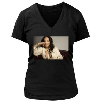 Annabeth Gish Women's Deep V-Neck TShirt