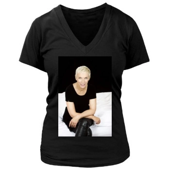 Annie Lennox Women's Deep V-Neck TShirt