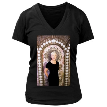 Annie Lennox Women's Deep V-Neck TShirt