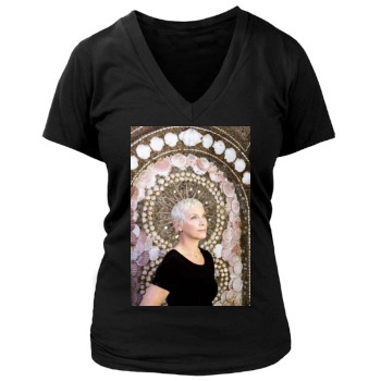 Annie Lennox Women's Deep V-Neck TShirt