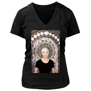 Annie Lennox Women's Deep V-Neck TShirt