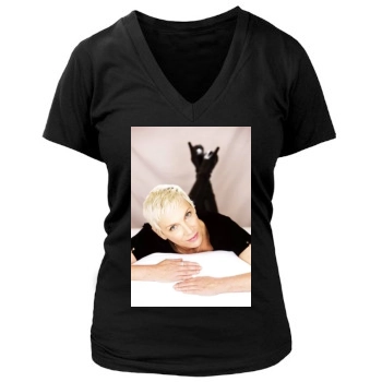 Annie Lennox Women's Deep V-Neck TShirt