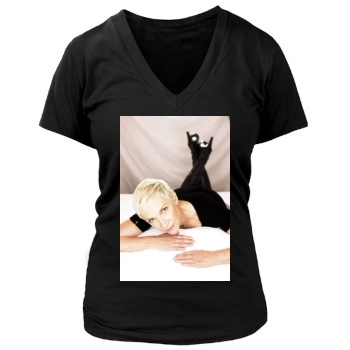 Annie Lennox Women's Deep V-Neck TShirt