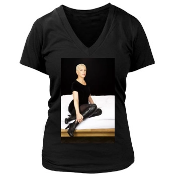 Annie Lennox Women's Deep V-Neck TShirt