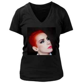 Annie Lennox Women's Deep V-Neck TShirt