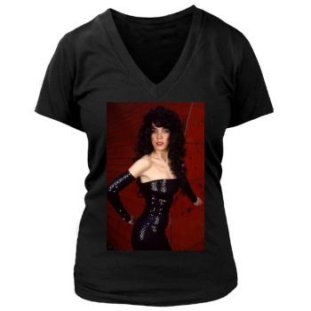 Annie Lennox Women's Deep V-Neck TShirt