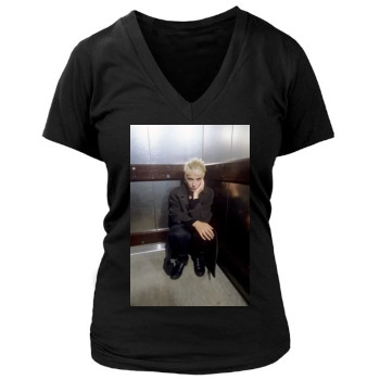 Annie Lennox Women's Deep V-Neck TShirt