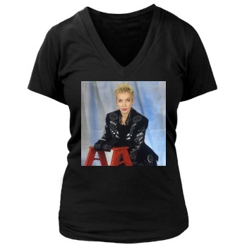 Annie Lennox Women's Deep V-Neck TShirt