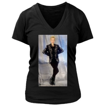 Annie Lennox Women's Deep V-Neck TShirt