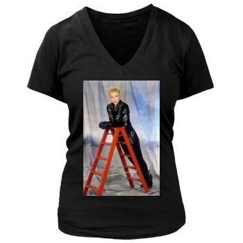 Annie Lennox Women's Deep V-Neck TShirt