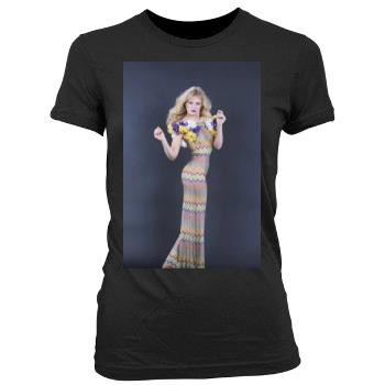 Arielle Dombasle Women's Junior Cut Crewneck T-Shirt