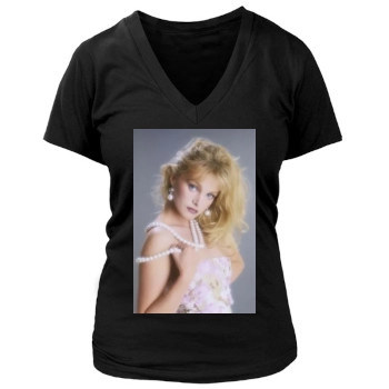 Arielle Dombasle Women's Deep V-Neck TShirt