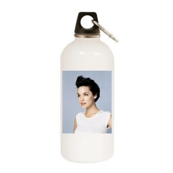 Ashley Scott White Water Bottle With Carabiner