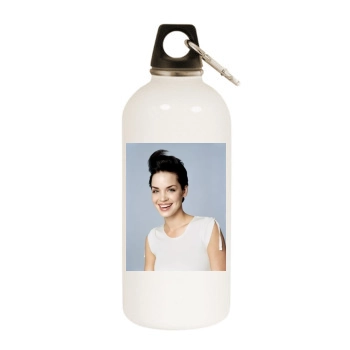 Ashley Scott White Water Bottle With Carabiner