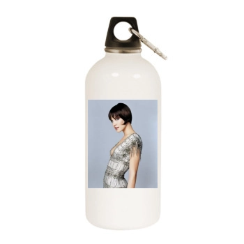 Ashley Scott White Water Bottle With Carabiner