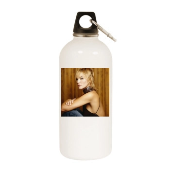 Ashley Scott White Water Bottle With Carabiner