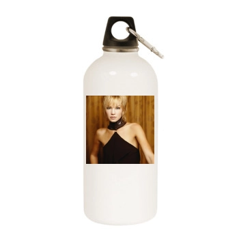 Ashley Scott White Water Bottle With Carabiner