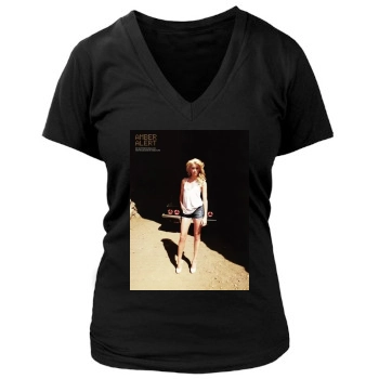 Amber Heard Women's Deep V-Neck TShirt