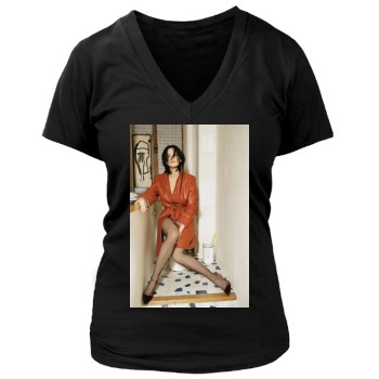 Asia Argento Women's Deep V-Neck TShirt