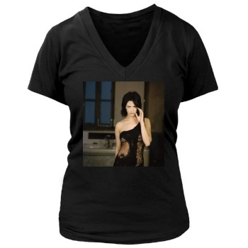 Asia Argento Women's Deep V-Neck TShirt