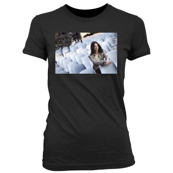 Asia Argento Women's Junior Cut Crewneck T-Shirt