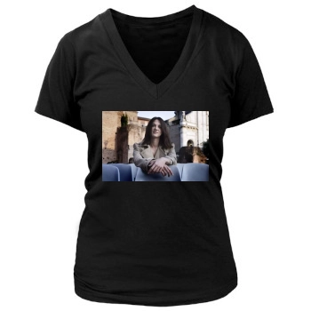 Asia Argento Women's Deep V-Neck TShirt