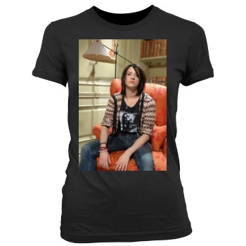 Asia Argento Women's Junior Cut Crewneck T-Shirt