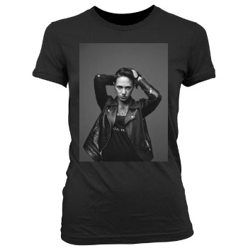 Asia Argento Women's Junior Cut Crewneck T-Shirt