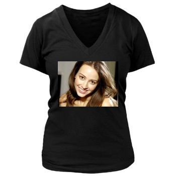 Amy Acker Women's Deep V-Neck TShirt