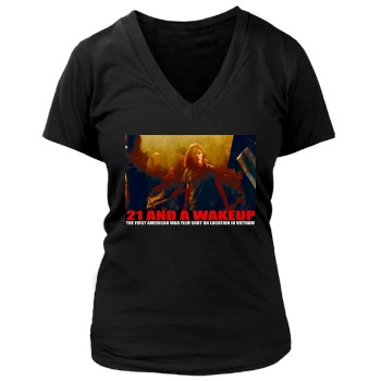 Amy Acker Women's Deep V-Neck TShirt