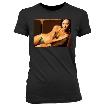 Amy Acker Women's Junior Cut Crewneck T-Shirt