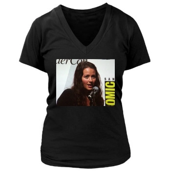 Amy Acker Women's Deep V-Neck TShirt