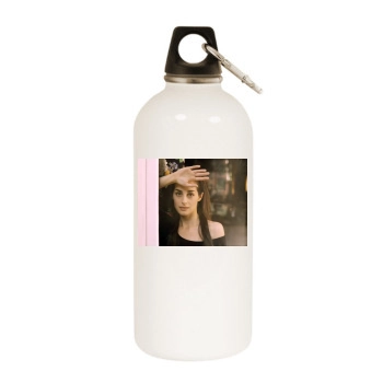 Amira Casar White Water Bottle With Carabiner