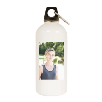 Anne Consigny White Water Bottle With Carabiner