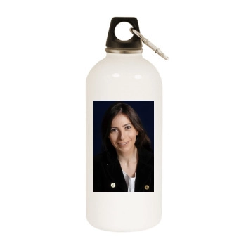 Anne Consigny White Water Bottle With Carabiner