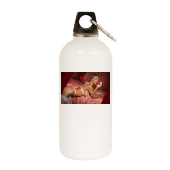 Gabbie Carter White Water Bottle With Carabiner