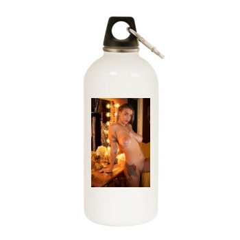 Gabbie Carter White Water Bottle With Carabiner