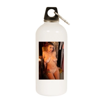 Gabbie Carter White Water Bottle With Carabiner