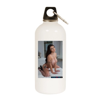 Gabbie Carter White Water Bottle With Carabiner