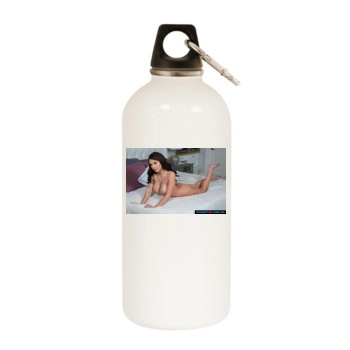 Gabbie Carter White Water Bottle With Carabiner